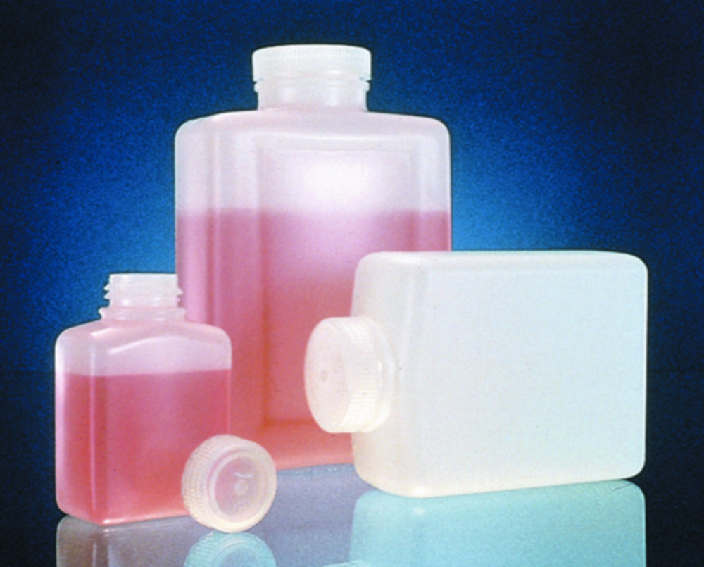 Square bottles Nalgene™ Type 2007, HDPE, with PP screw cap