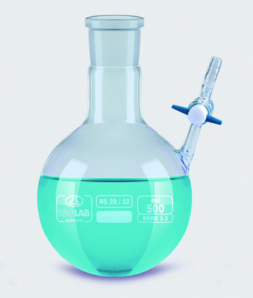 Nitrogen flasks with stopcock, borosilicate glass 3.3