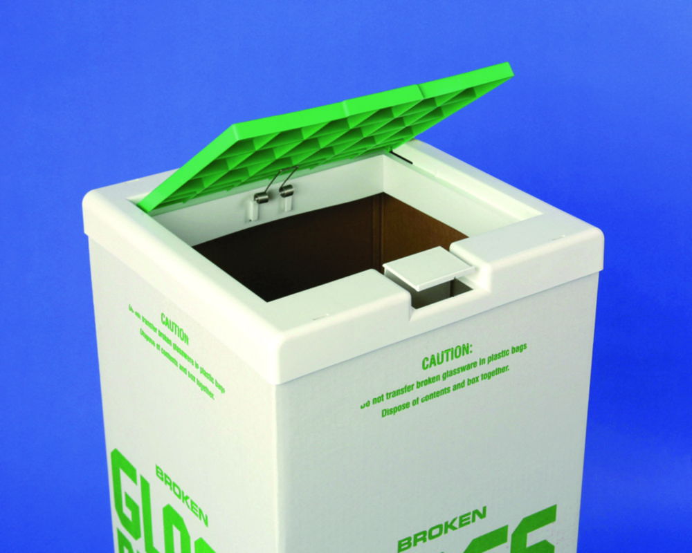 Cover for glass disposal cartons with 300 x 300 mm opening