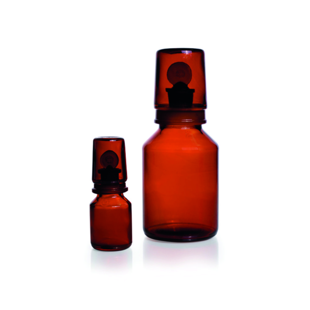 Acid cap bottles, DURAN®, amber glass