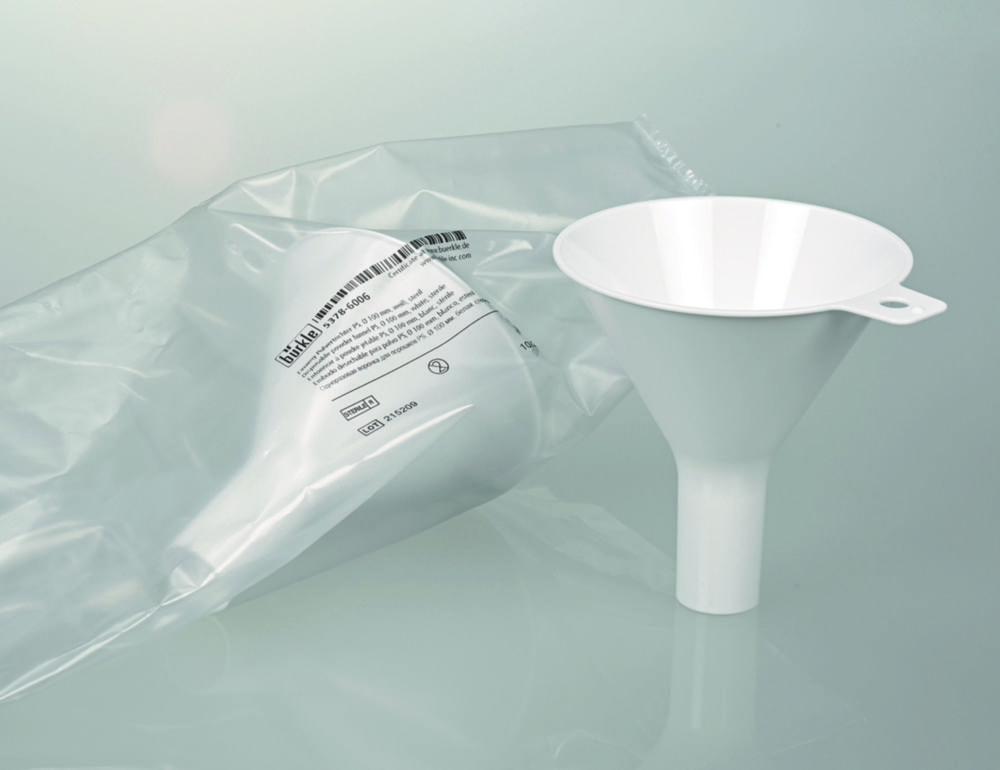 Disposable powder funnels, PS, white