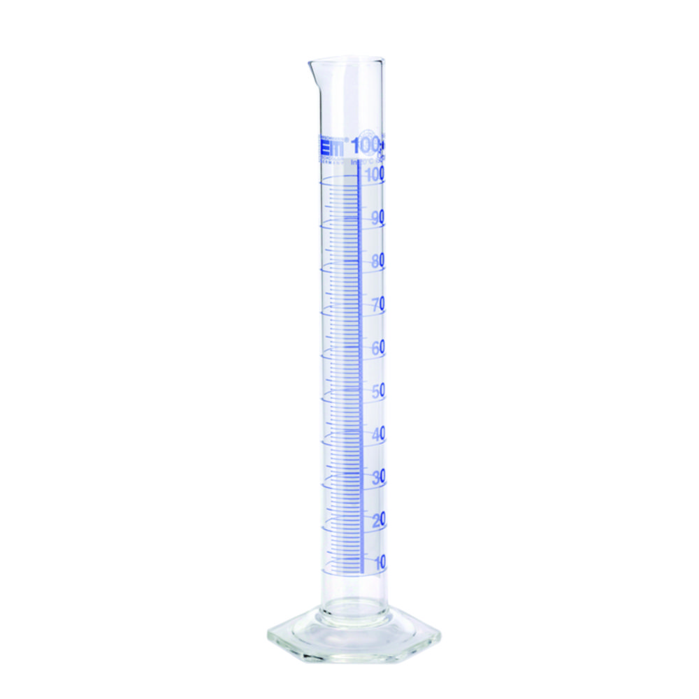 Measuring Cylinder, DURAN®, class A, Blue Graduation