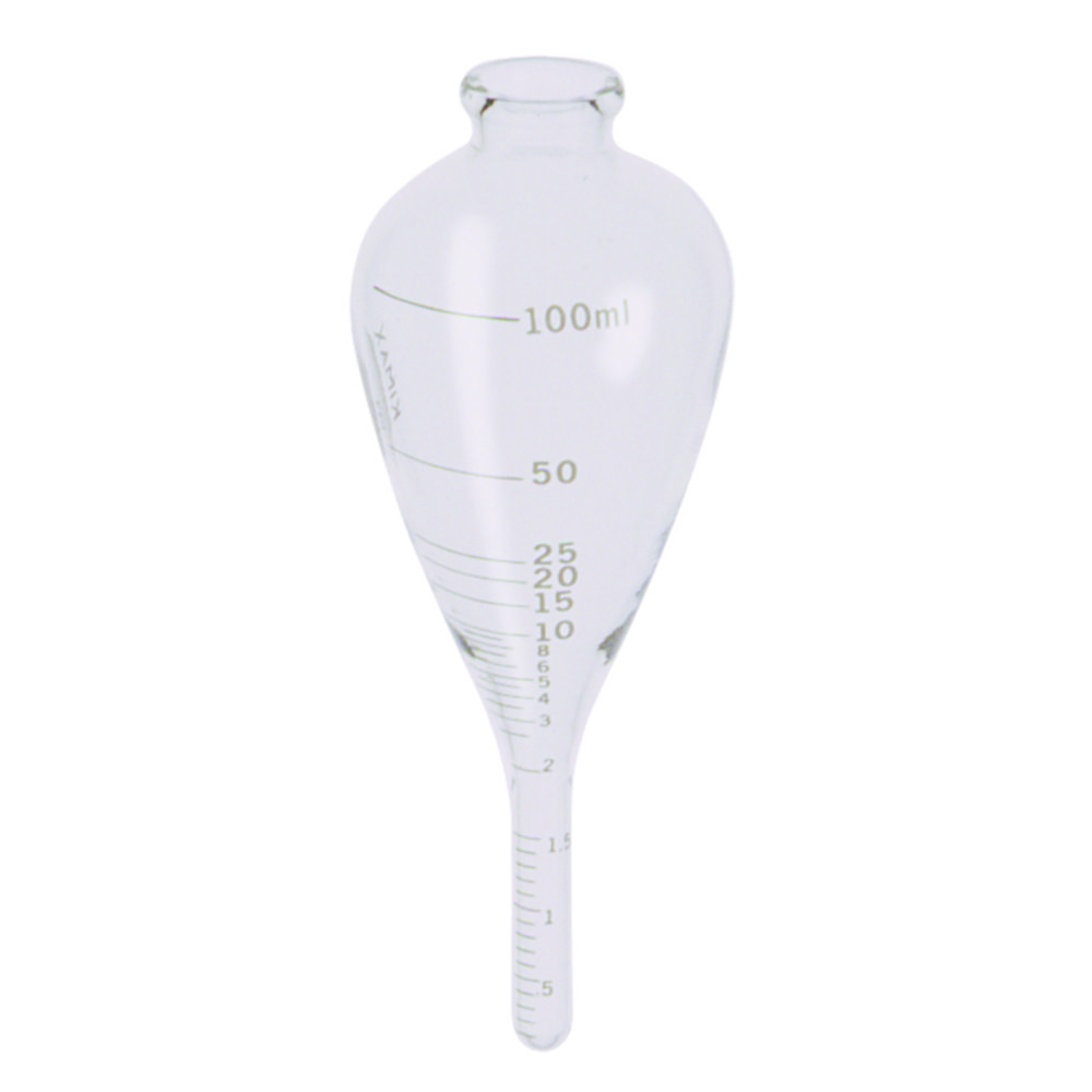 ASTM Centrifuge Tubes, pear-shaped, with conical base, borosilicate glass 3.3