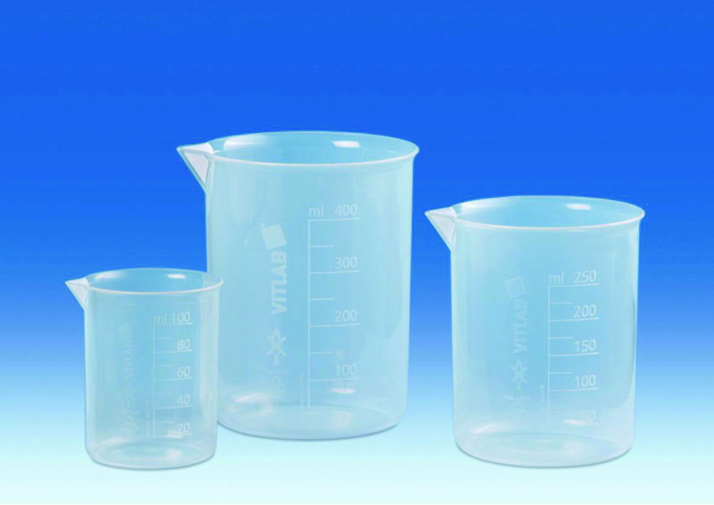 Griffin beakers, PP, with embossed graduations