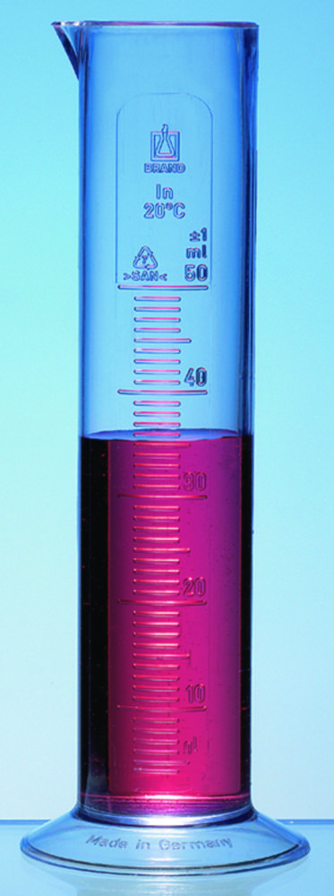 Graduated cylinders, PP, embossed scale