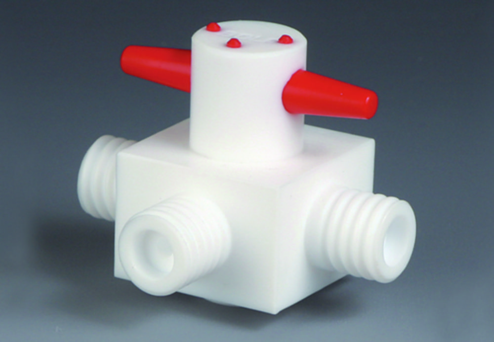 3-way GL stopcocks, PTFE