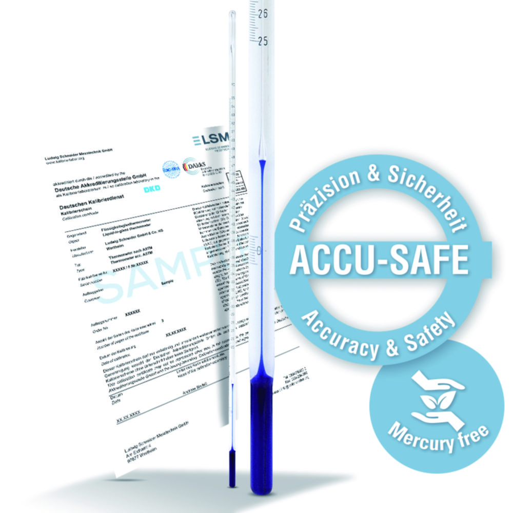ASTM-Precision thermometer ACCU-SAFE, Fahrenheit scale, stem type