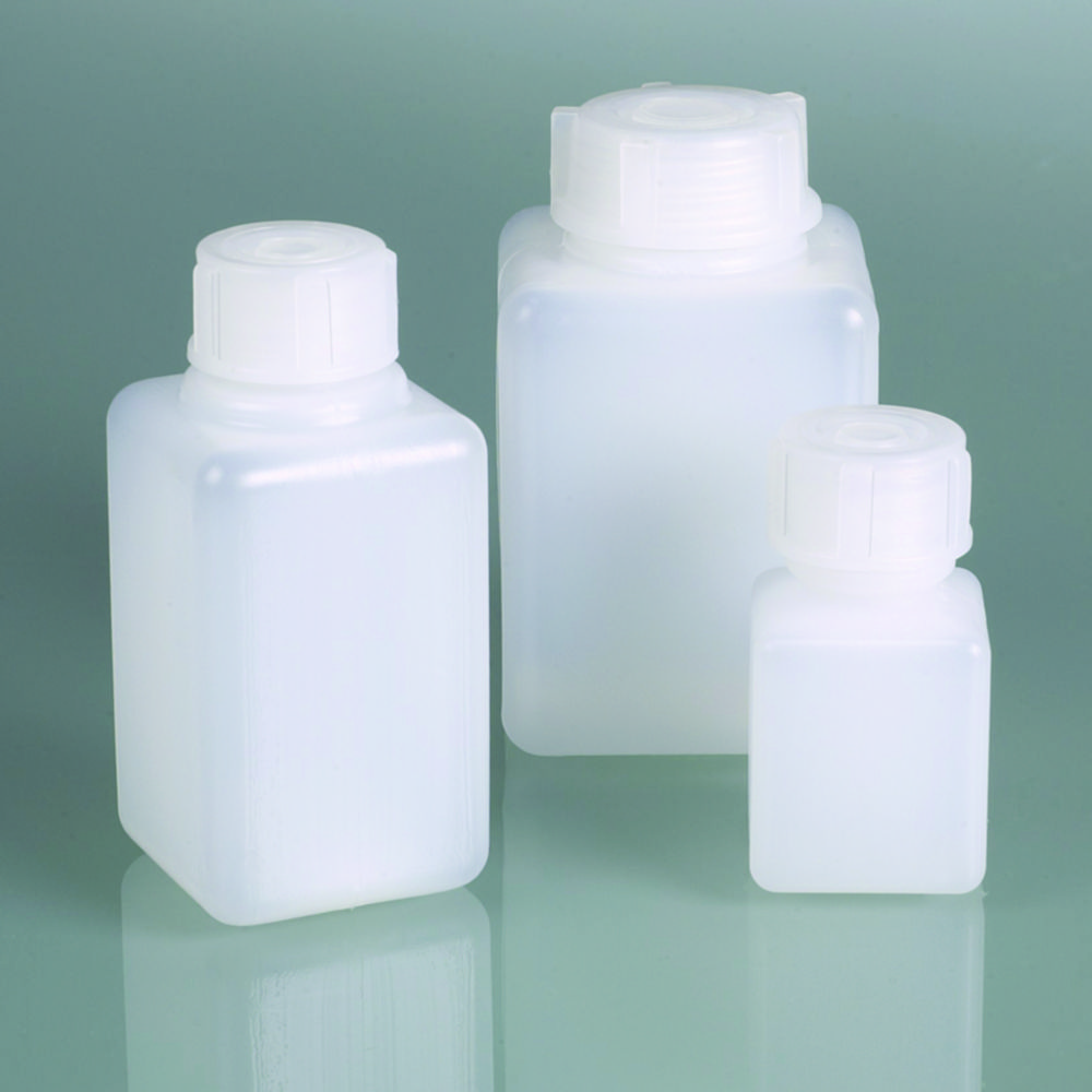 Narrow mouth square bottles, HDPE