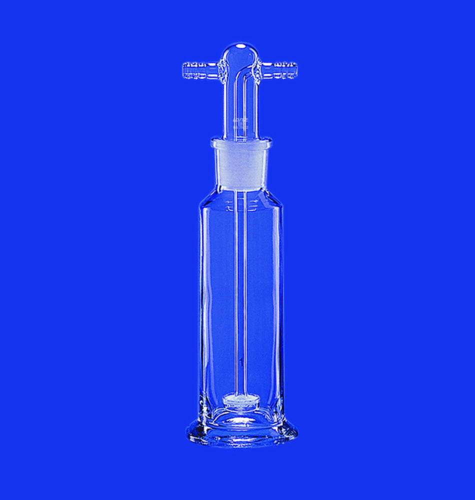 Gas washing bottles acc. to Drechsel, with glass olives