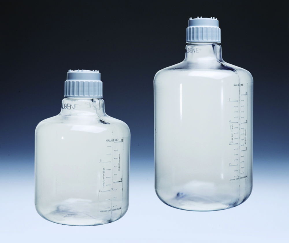 Narrow neck aspirator bottle Nalgene™, clear, PC with screw cap, PP