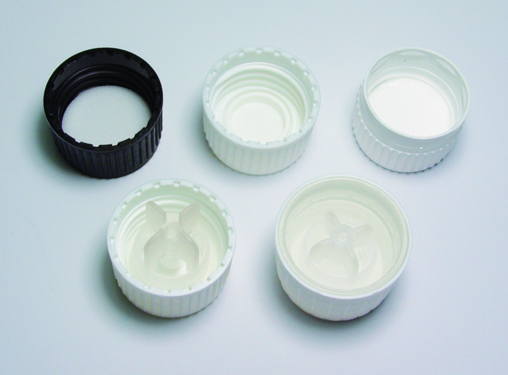 Screw caps for narrow-mouth bottles, PP 28