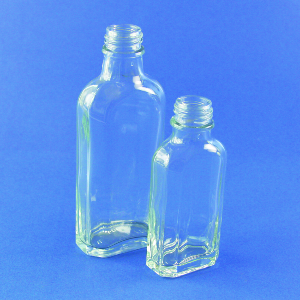 Bottles, glass, culture, flat, octagonal