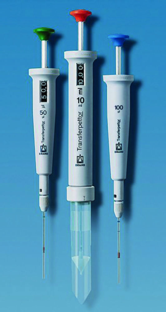 Single channel pipettes Transferpettor Fixed-volume, with glass capillaries
