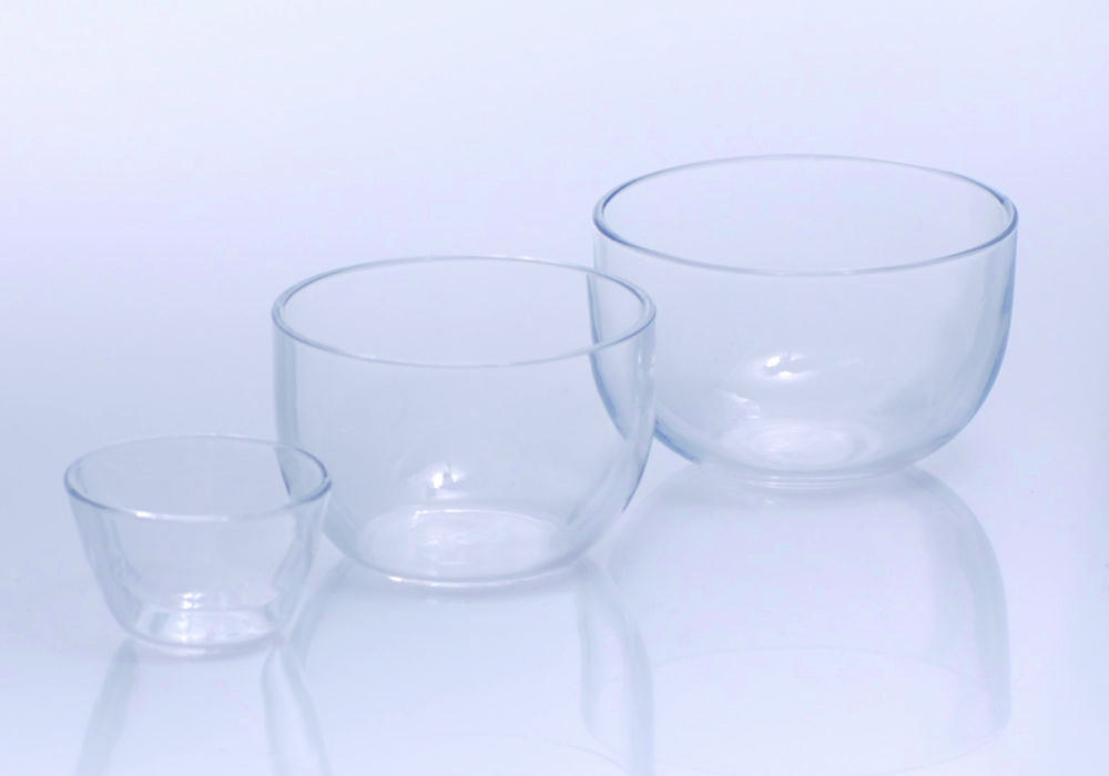 Crucibles, quartz glass, low form