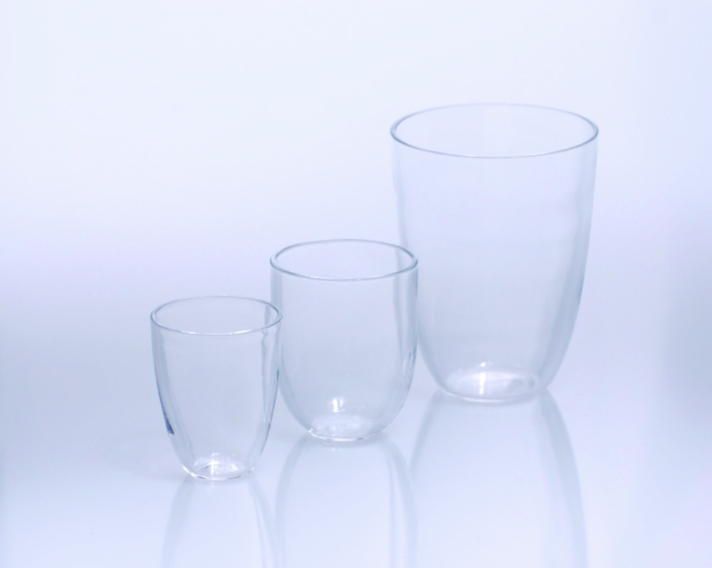 Crucibles, quartz glass, tall form