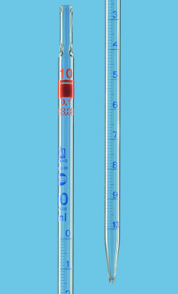 Graduated pipettes, partial delivery, AR-glas®, class AS, blue graduations, type 1