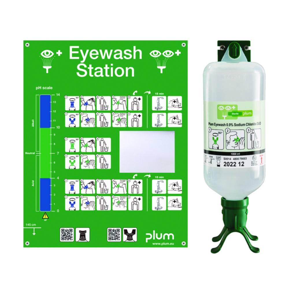 Eye emergency unit with a DUO bottle