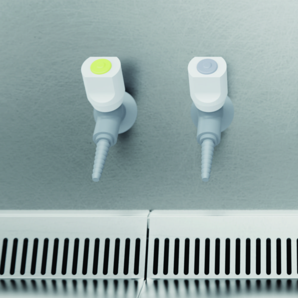 Media connections for chemical laboratory fume cupboards ChemFAST Elite and workbenches