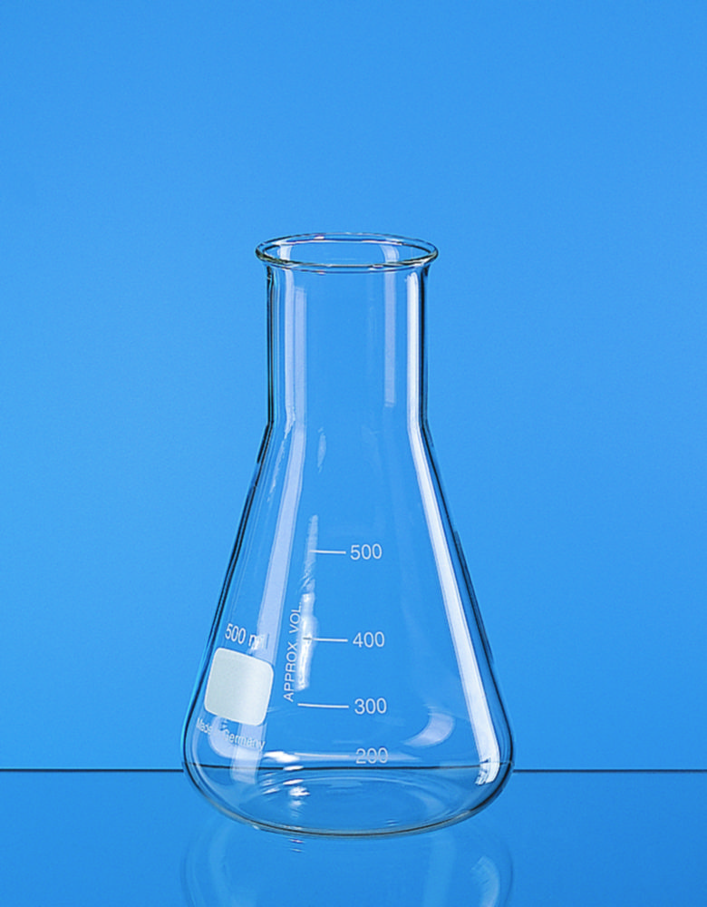 Erlenmeyer flasks, wide neck, boro 3.3