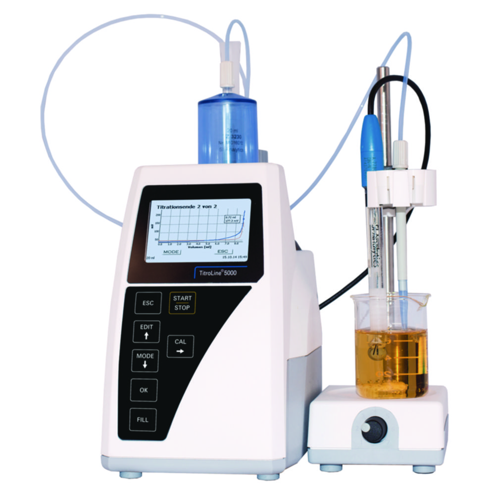 Automatic Titrator TitroLine® 5000, with magnetic stirrer TM 50 and 20 ml dosing unit