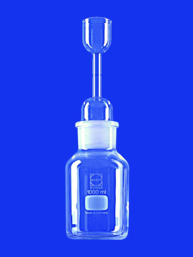 Pycnometer heads with wide-neck bottle