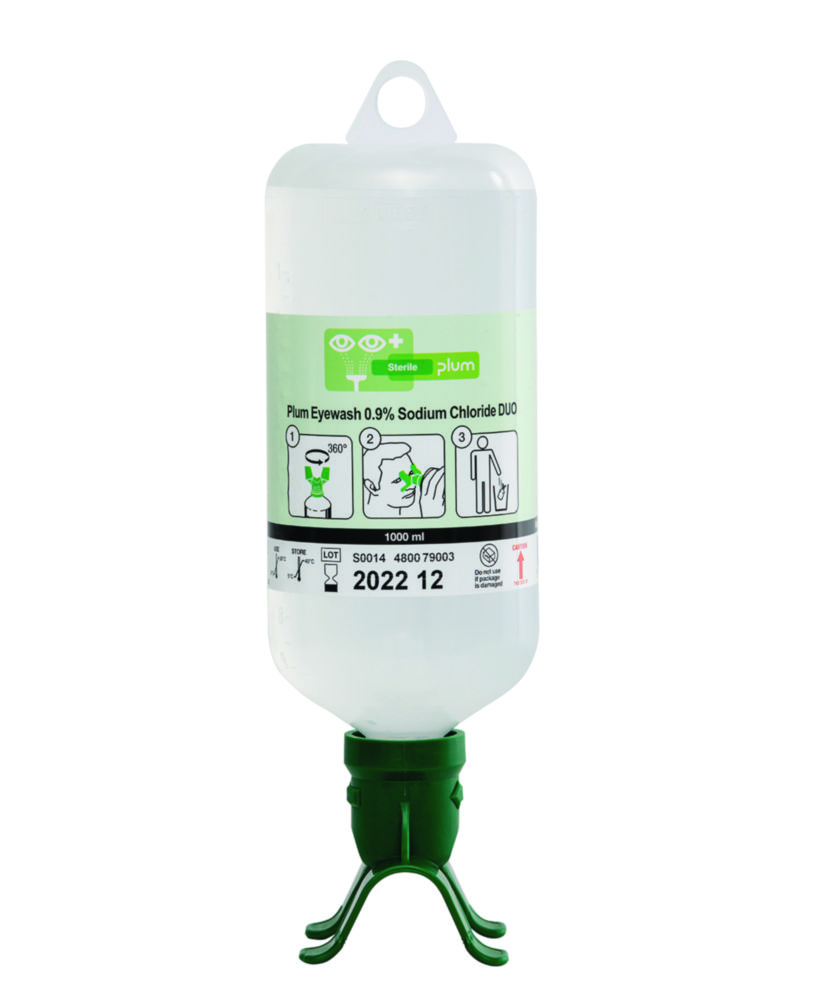 Eye Wash Bottle, 0.9 % NaCl, Sterile