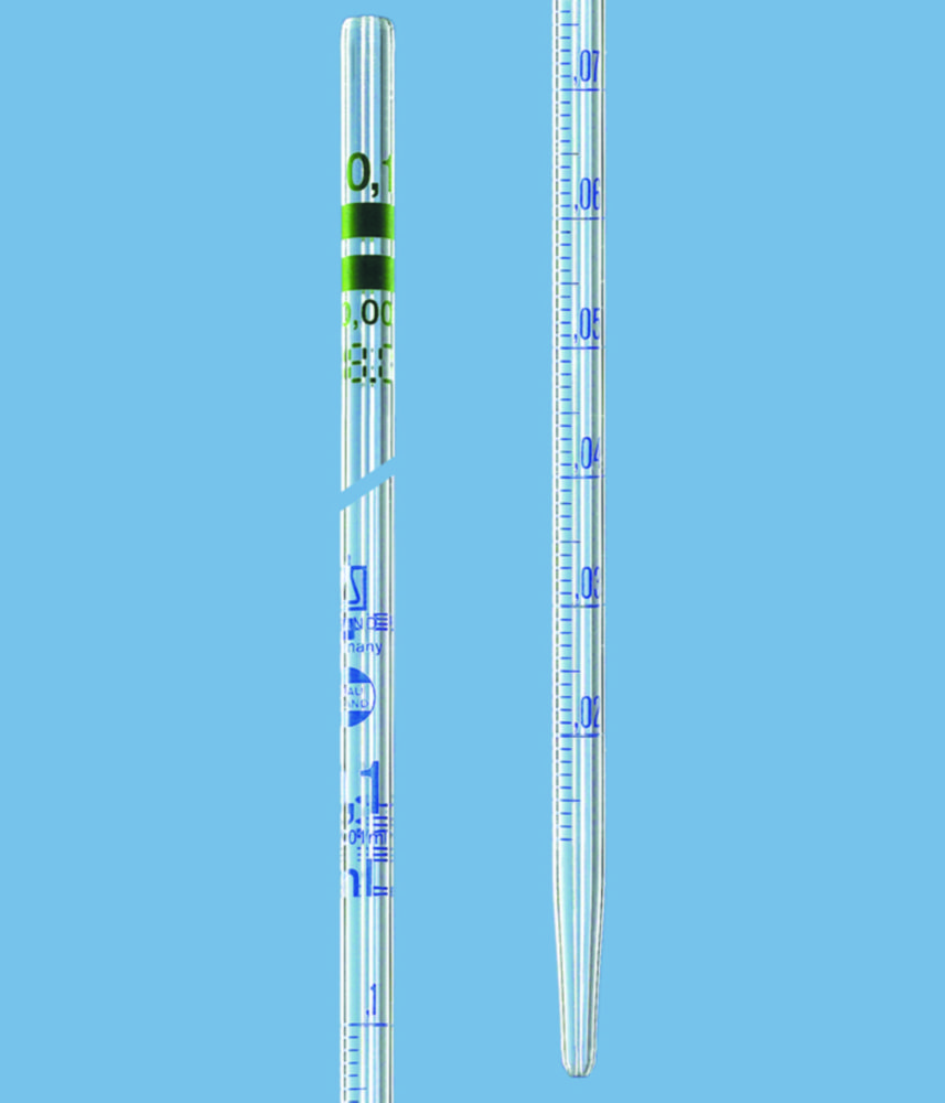 Graduated pipettes AR-GLAS®, class A, type graduated to contain, blue graduations