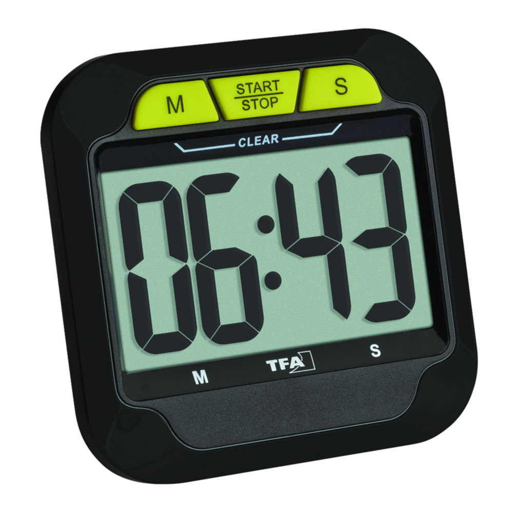 Digital countdown timer and stopwatch