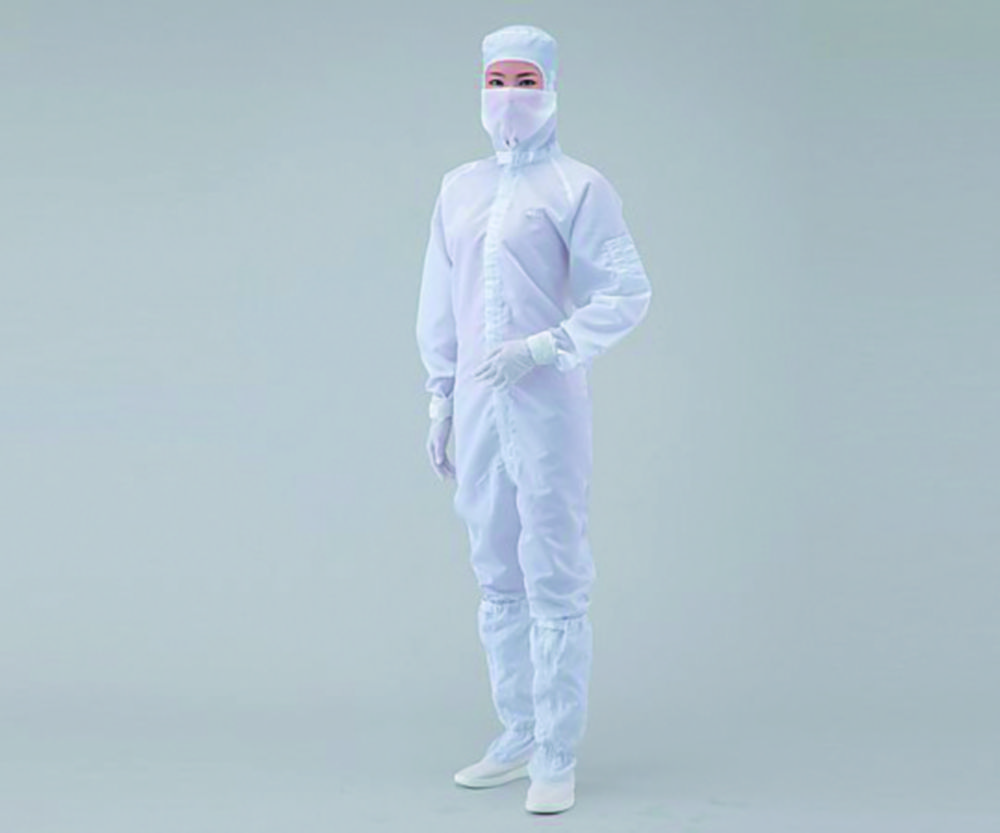Overall for cleanroom ASPURE, polyester, with integrated hood