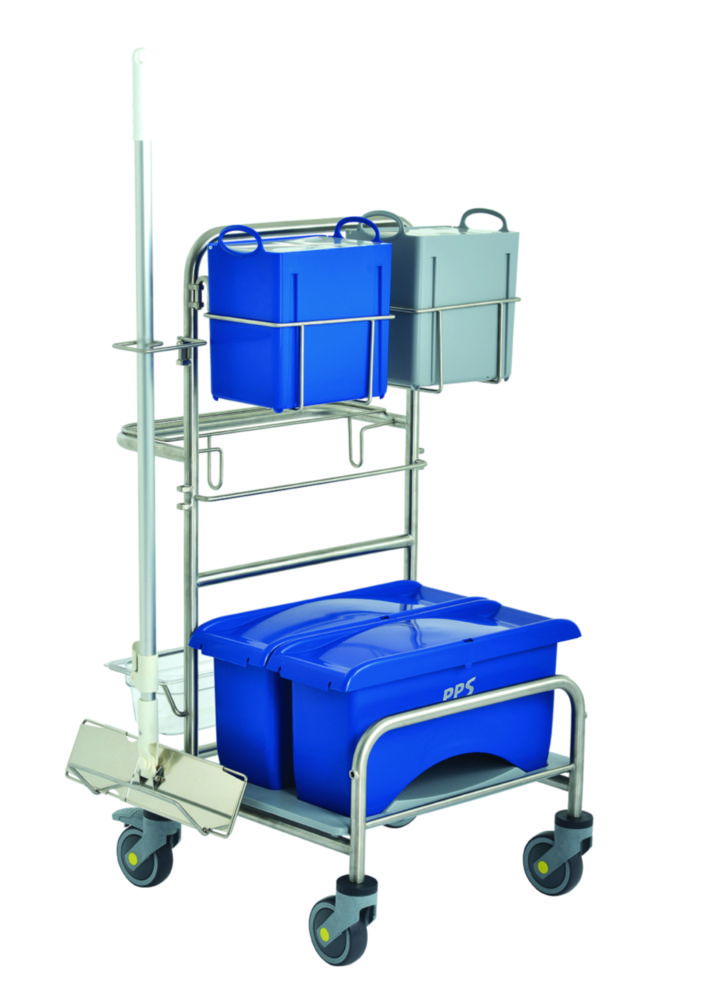 Cleaning trolleys Clino® CR4 EM-CR, stainless steel