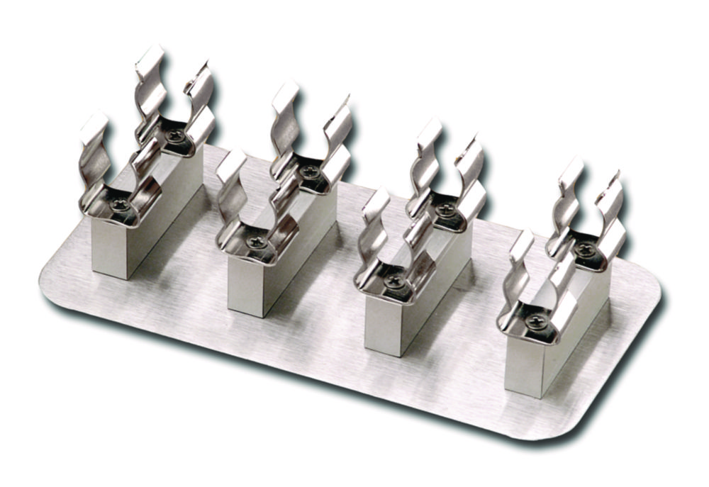 Clip plate for volumetric flasks