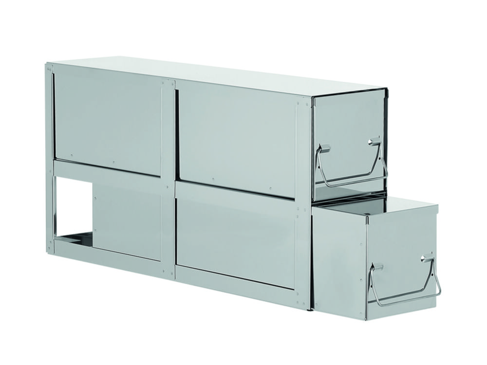Double trays for upright freezers, stainless steel