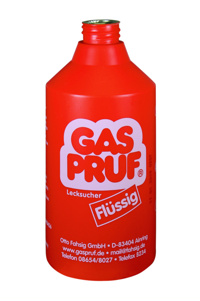 Gas leak detection fluid, bottle