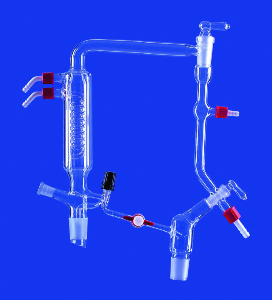 Column heads with valve stopcock, DURAN® tubing