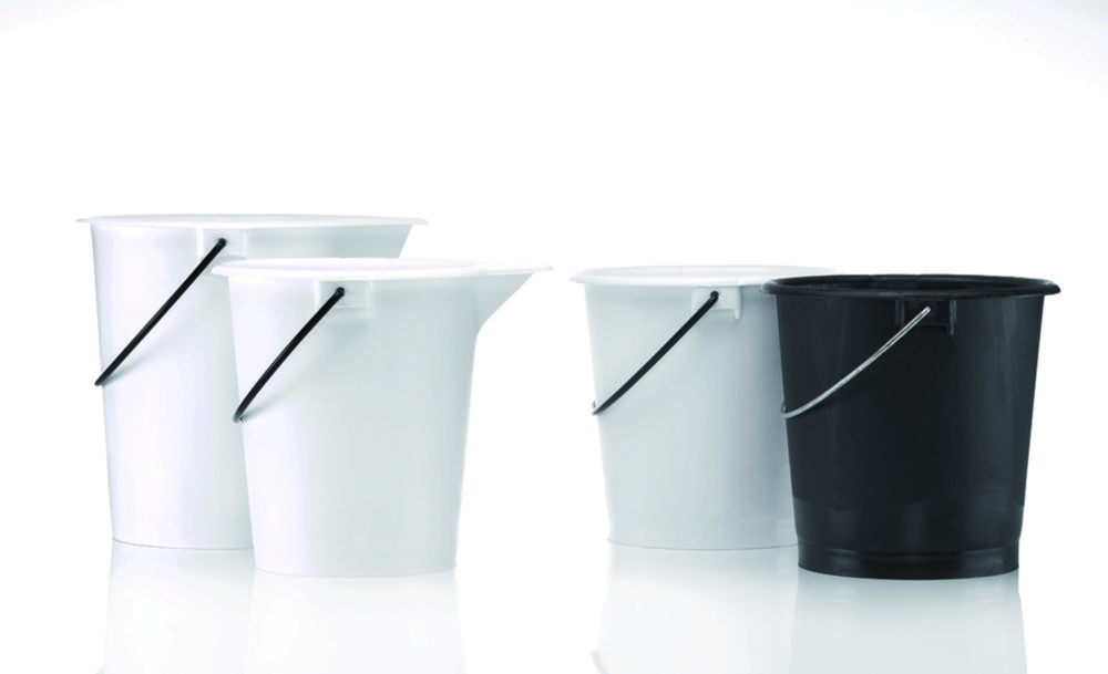 Buckets, LDPE, series 610/615, grey, without spout