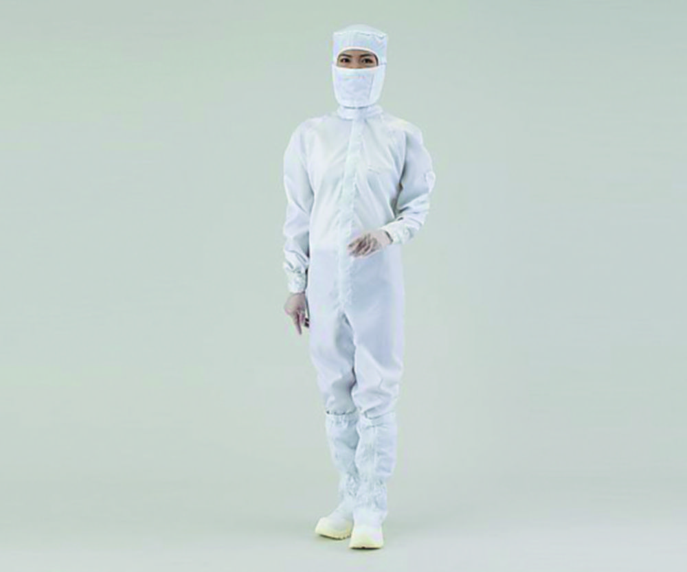 Overall for cleanroom ASPURE, polyester, with integrated hood